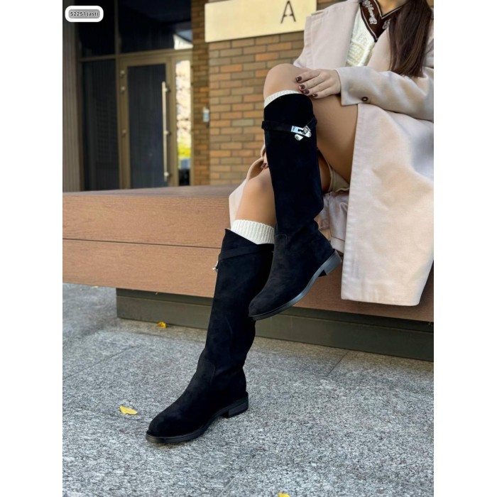 Чоботи жіночі демі натуральна замша колір: чорний 36р