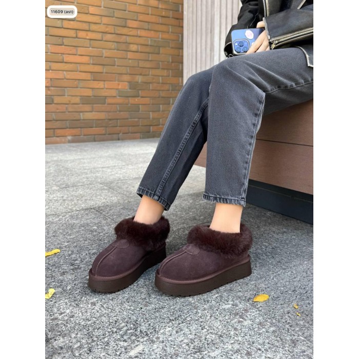 Уггі жіночі натуральна замша колір: коричневий зима на 36,37,38р.