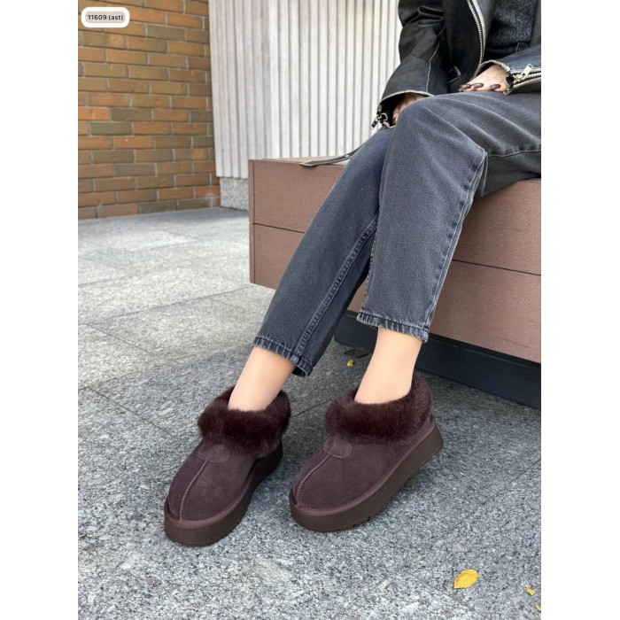 Уггі жіночі натуральна замша колір: коричневий зима на 36,37,38р.