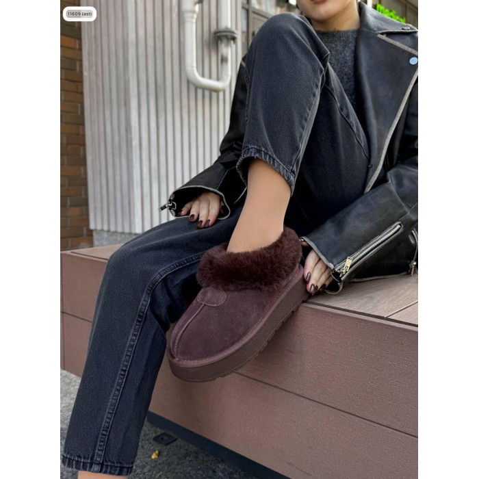 Уггі жіночі натуральна замша колір: коричневий зима на 36,37,38р.