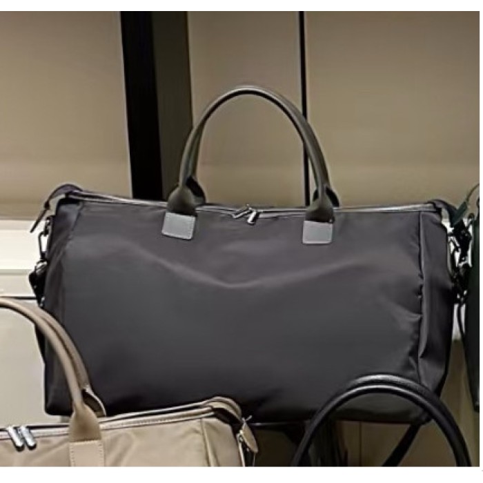 Сумка спорт текстиль и экокожа Черная