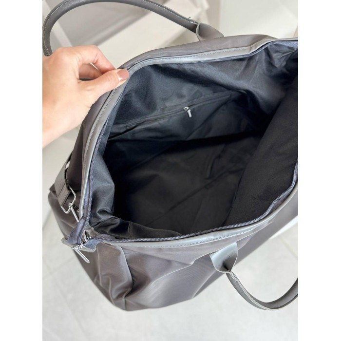 Сумка спорт текстиль и экокожа Черная