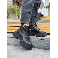 Ботинки женские Баттерфляй натуральная кожа зима Черные 36р