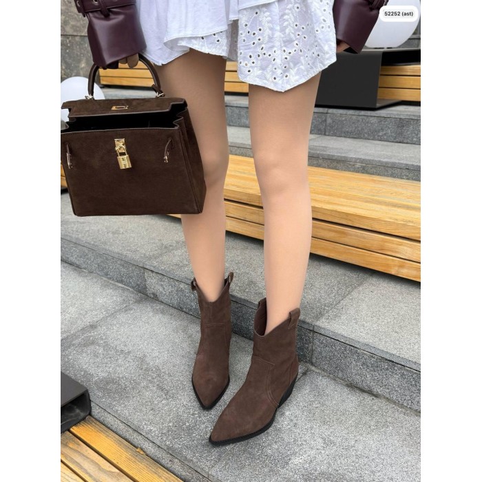 Черевики жіночі натуральна замша колір: шоколад демі 39р