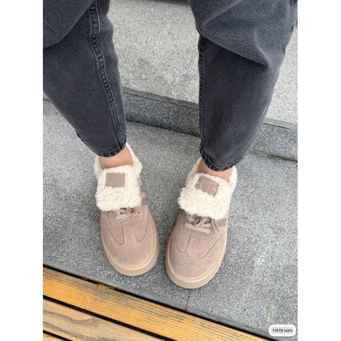 Кросівки жіночі з натуральної шкіри/замша беж зима 41р