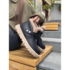 Черевики жіночі  Оліва натуральна шкіра чорні зима 37,38,39р.