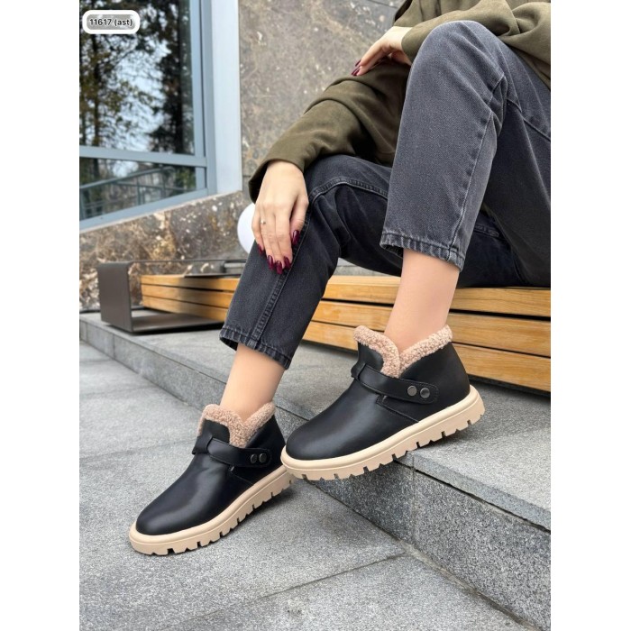 Черевики жіночі Оліва натуральна шкіра чорні зима 37,38,39р.