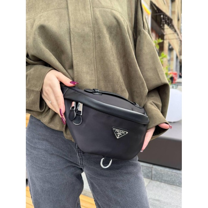 Сумка Унісекс/кросбоді натуральної шкіри/щільна тканина Чорна