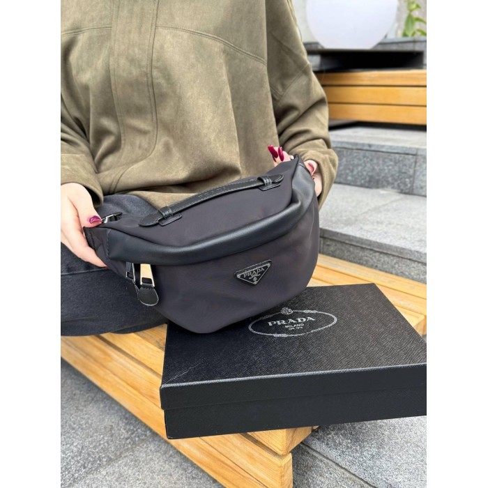 Сумка Унісекс/кросбоді натуральної шкіри/щільна тканина Чорна