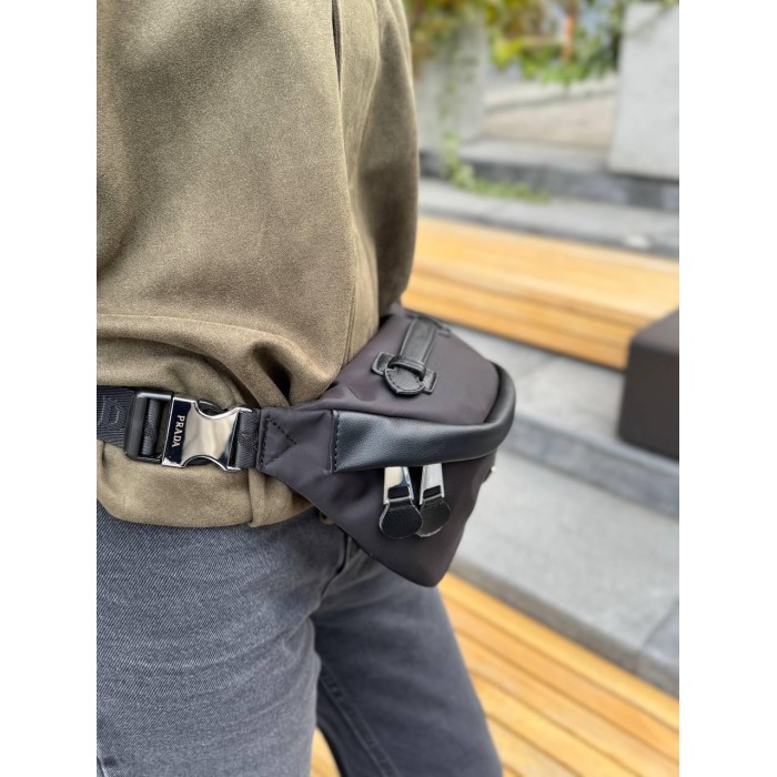 Сумка Унісекс/кросбоді натуральної шкіри/щільна тканина Чорна