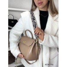 Сумка жіноча Polina Ремінець натуральна шкіра Чорна, Беж, Шоколад Бежевий