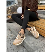 Кросівки жіночі з натуральної шкіри/повсть колір: бежево/коричневі  36,37,38р