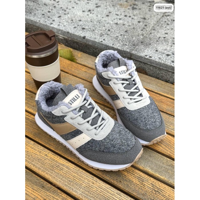 Кросівки жіночі з натуральної шкіри/повсть колір: сіро/бежевий 36,37,40р