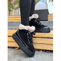 Ботинки женские комбинированные натуральная кожа/замша черные зима 36,37р.