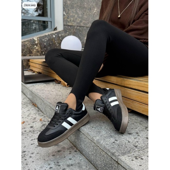 Кросівки жіночі з натуральної шкіри/замша колір: чорний 36,39р