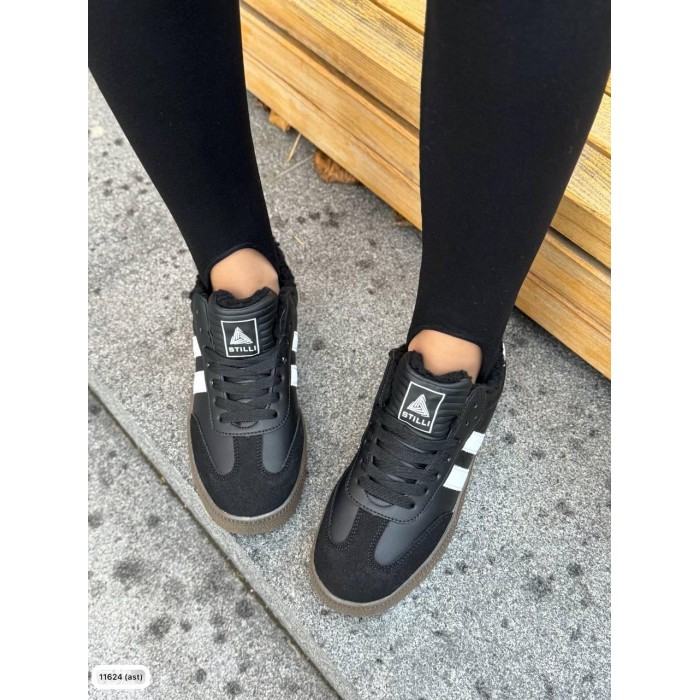 Кросівки жіночі з натуральної шкіри/замша колір: чорний 36,39р