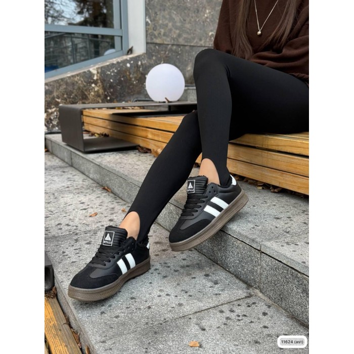 Кросівки жіночі з натуральної шкіри/замша колір: чорний 36,39р