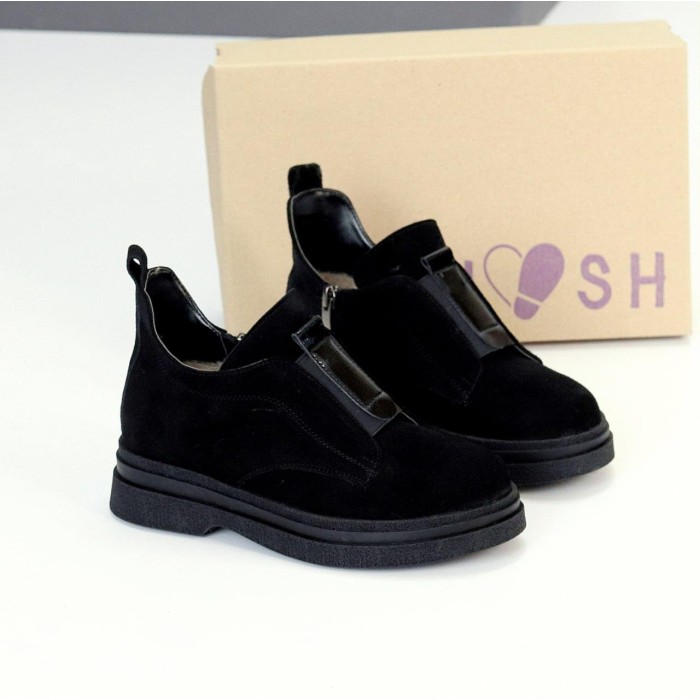 Черевики жіночі натуральна замша чорні зима 36р