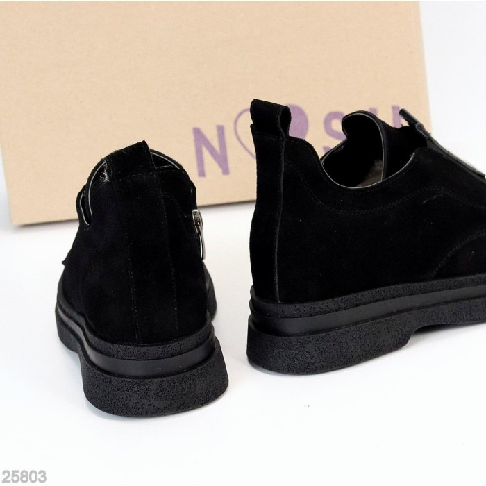 Черевики жіночі натуральна замша чорні зима 36р