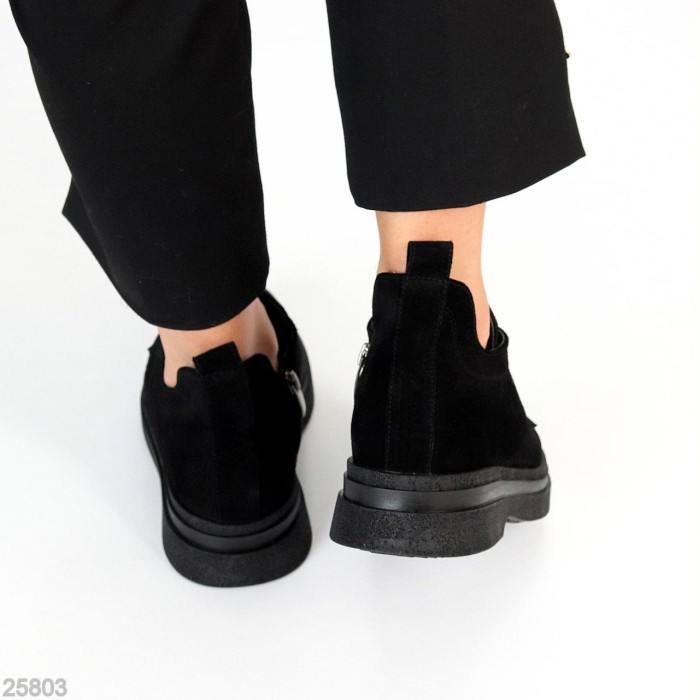 Черевики жіночі натуральна замша чорні зима 36р