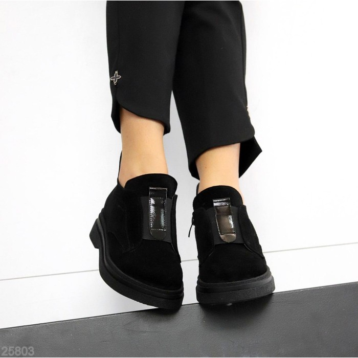 Черевики жіночі натуральна замша чорні зима 36р