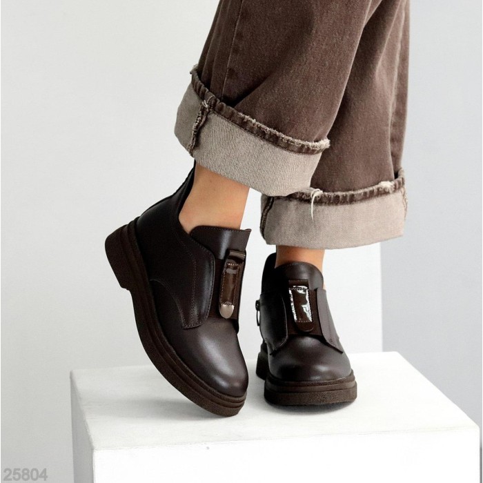 Черевики жіночі натуральна шкіра колір-шоколад зима 36р