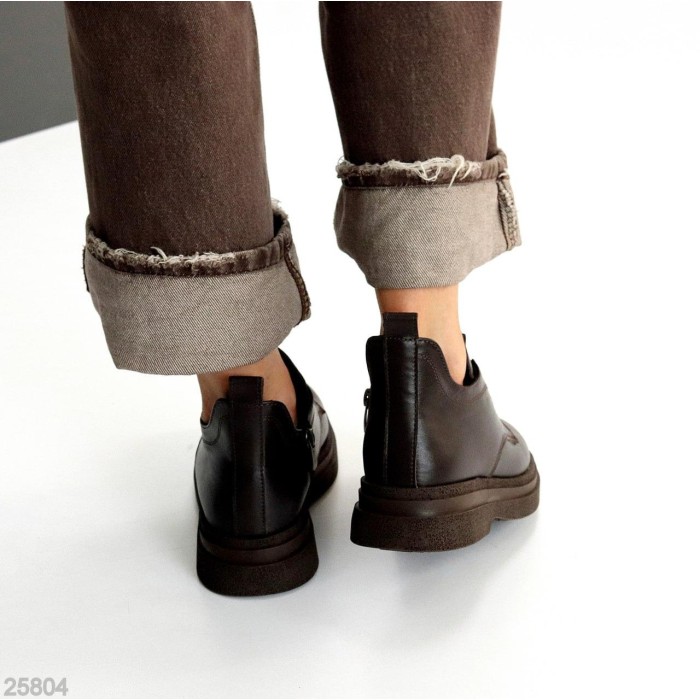 Черевики жіночі натуральна шкіра колір-шоколад зима 36р