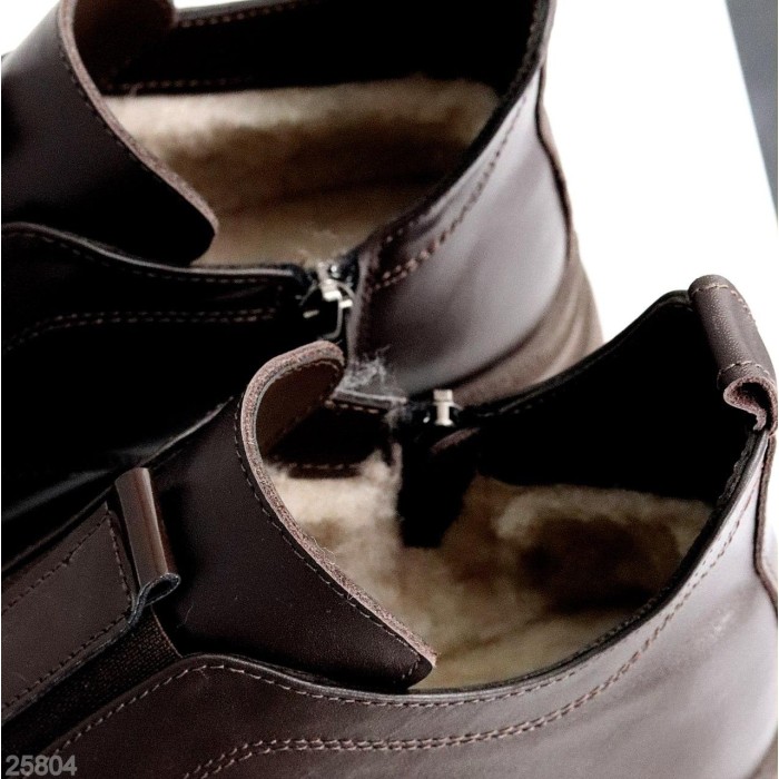 Черевики жіночі натуральна шкіра колір-шоколад зима 36р