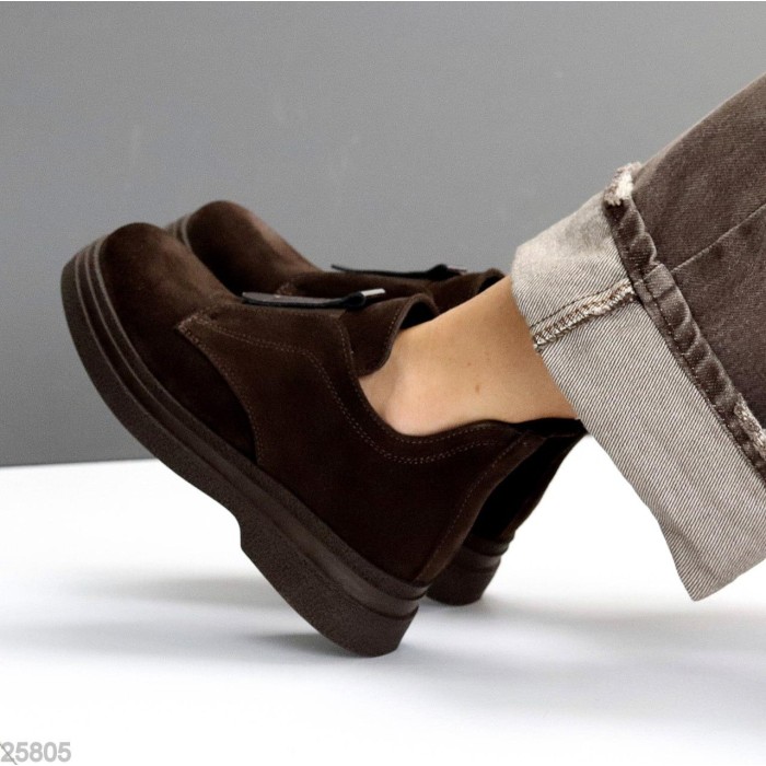 Черевики жіночі натуральна замша колір-шоколад зима 36р