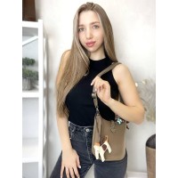 Сумка женская мини натуральная кожа  Капучино