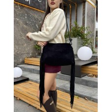 Сумка жіноча натуральна замша.Чорна