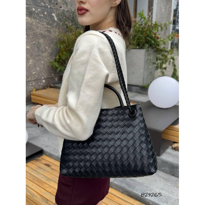 Сумка жіноча Боттега 2 відділення екошкіра колір: Чорний, Кемел, Вишня