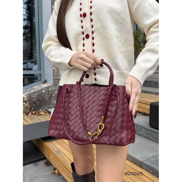 Сумка жіноча Боттега 2 відділення екошкіра колір: Чорний, Кемел, Вишня