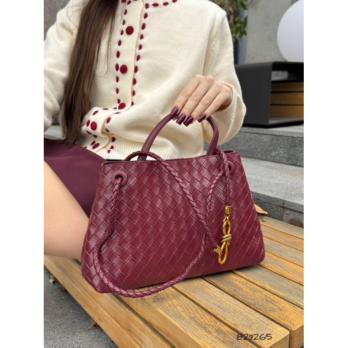 Сумка жіноча Боттега 2 відділення екошкіра колір: Чорний, Кемел, Вишня