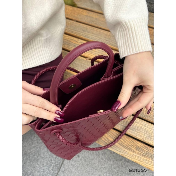 Сумка жіноча Боттега 2 відділення екошкіра колір: Чорний, Кемел, Вишня