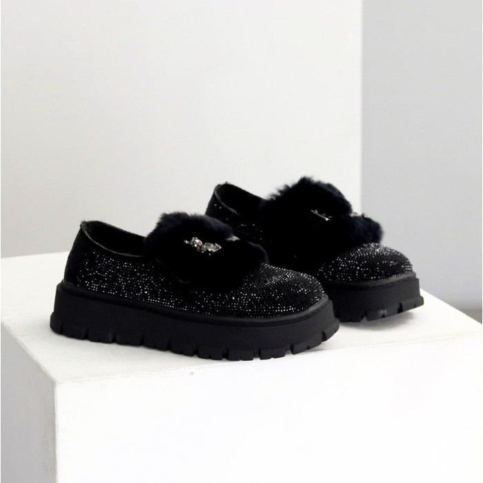 Кроссовки/автоледи женские эко-замша цвет-черный еврозима на 35.5р.