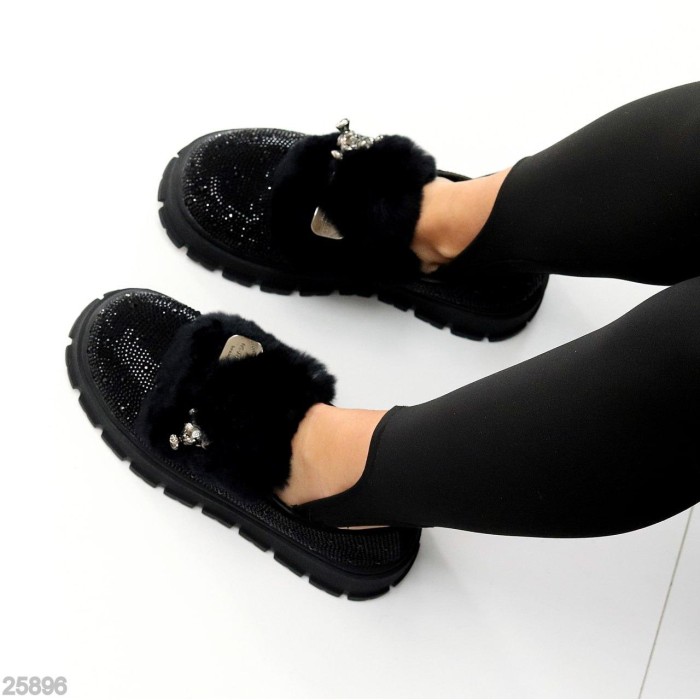 Кроссовки/автоледи женские эко-замша цвет-черный еврозима на 35.5р.