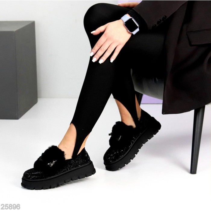 Кроссовки/автоледи женские эко-замша цвет-черный еврозима на 35.5р.