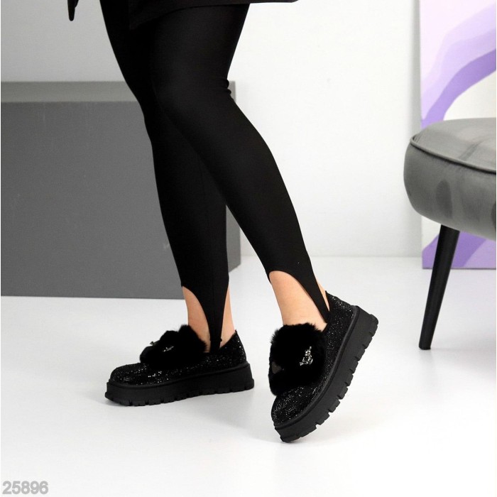 Кроссовки/автоледи женские эко-замша цвет-черный еврозима на 35.5р.