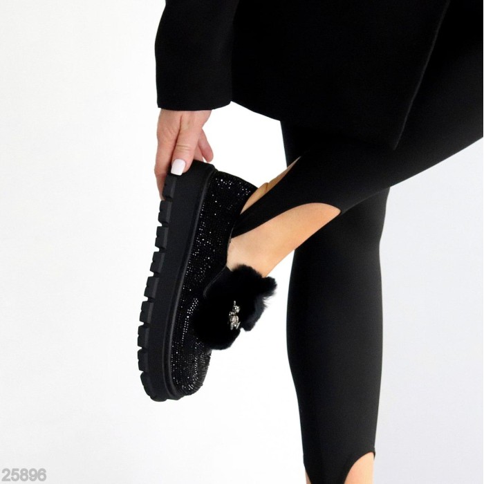 Кроссовки/автоледи женские эко-замша цвет-черный еврозима на 35.5р.