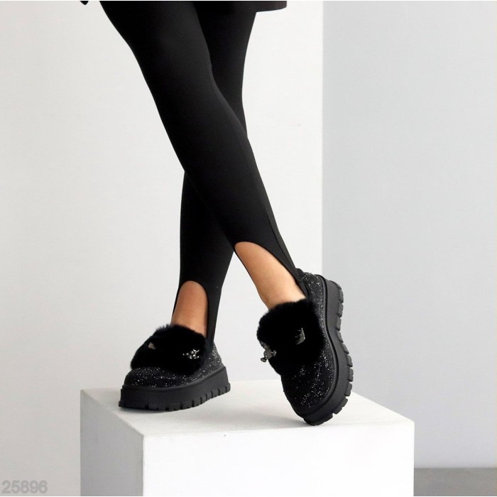 Кроссовки/автоледи женские эко-замша цвет-черный еврозима на 35.5р.