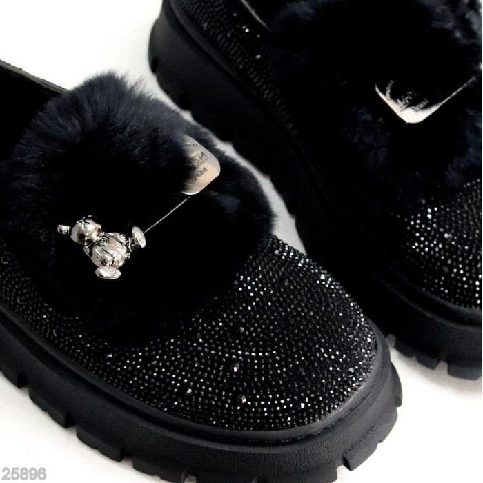 Кроссовки/автоледи женские эко-замша цвет-черный еврозима на 35.5р.