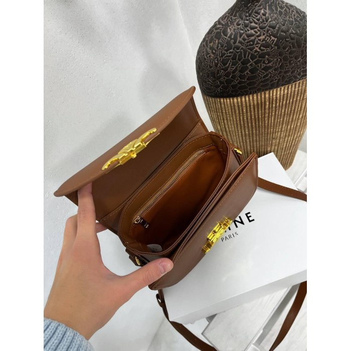 Сумка жіноча Селін полу кругла натуральна шкіра Кемел