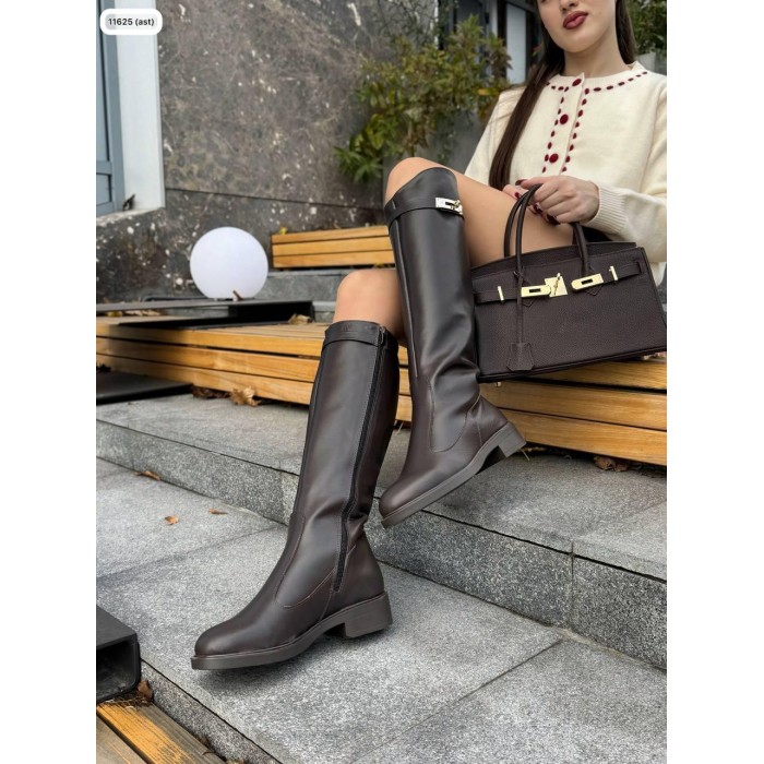 Чоботи жіночі демі натуральна кожа колір: коричневий 41р