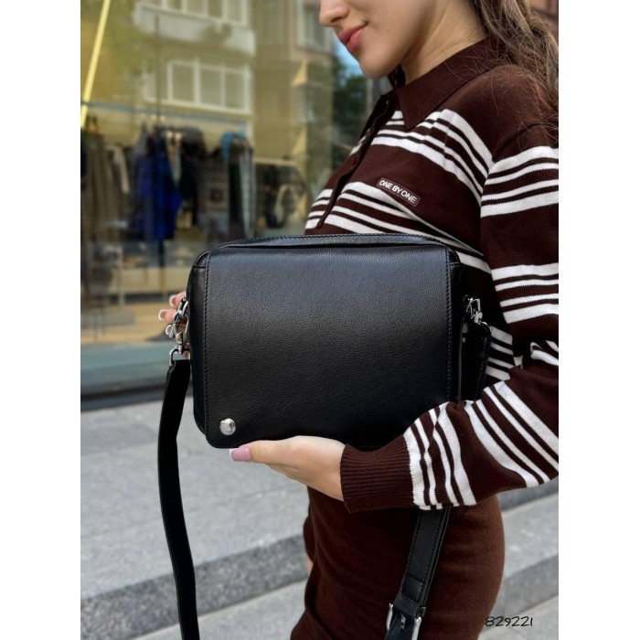 Сумка жіноча Polina перекид з натуральної шкіра Чорна, Капучино, Шоколад, Біла