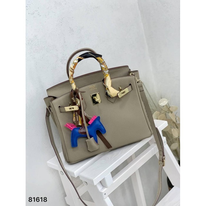 Сумка жіноча натуральна шкіра колір: Шоколад Сірий