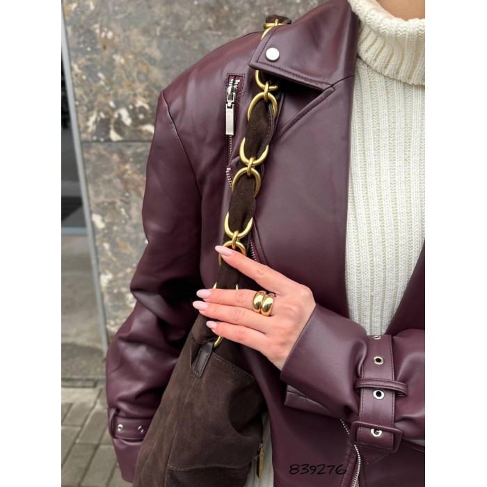 Сумка жіноча Polina з натуральної замші колір: Шоколад