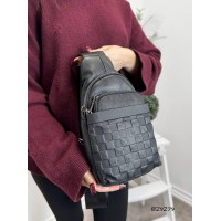 Сумка чоловіча кросбоді натуральна шкіра Чорна