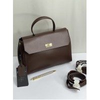 Сумка жіноча Polina Ремінець натуральна шкіра Чорна, Беж, Шоколад Шоколад