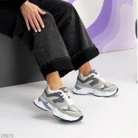 Кроссівки жіночи еко-замша сірі на 35.5р